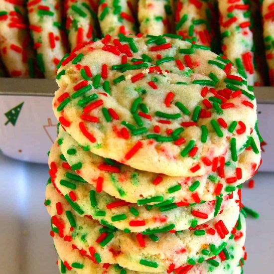 Eggless Confetti Cookies