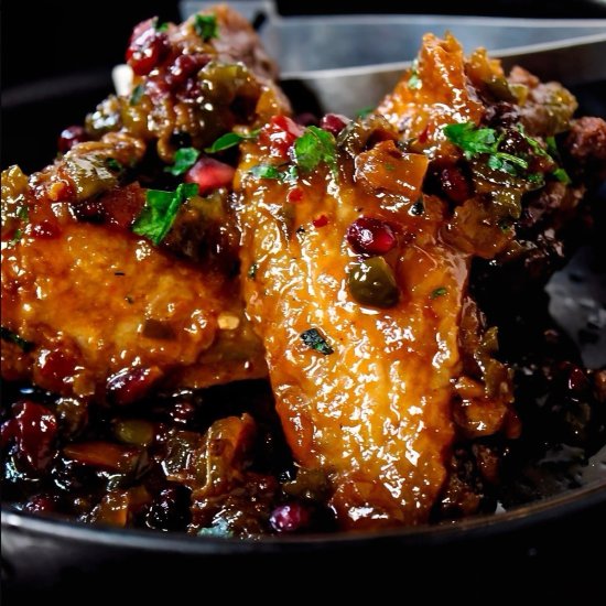 Balsamic Pomegranate Chicken Wings