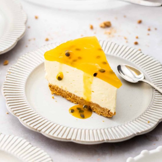 No Bake Passionfruit Cheesecake