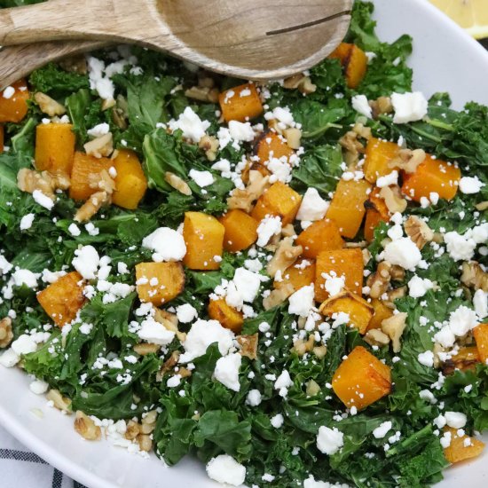 Kale Salad with Butternut Squash