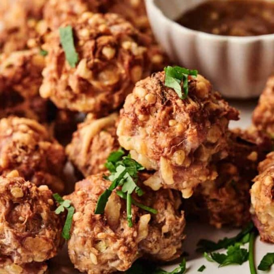 Sausage Balls with Lemon Sauce