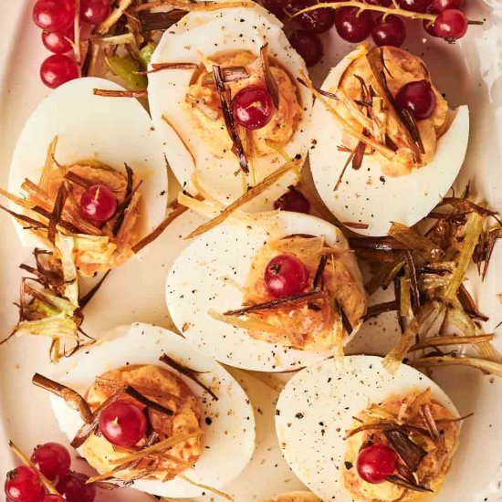 Loaded Salmon Deviled Eggs