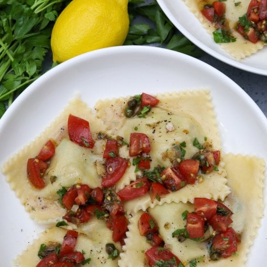 Lobster Ravioli with Brown Butter