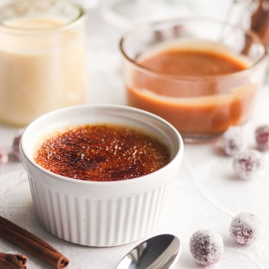 Salted Caramel Eggnog Crème Brûlée