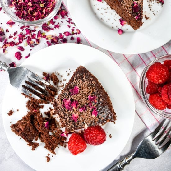 Raspberry Rose Chocolate Cake